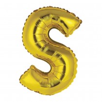 BALLON ALUMINIUM LETTRE S 36CM OR