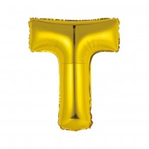 BALLON ALUMINIUM LETTRE T 36CM OR