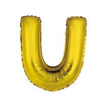 BALLON ALUMINIUM LETTRE U 36CM OR