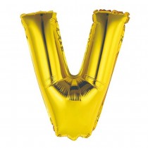 BALLON ALUMINIUM LETTRE V 36CM OR