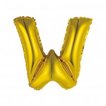 BALLON ALUMINIUM LETTRE W 36CM OR