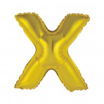 BALLON ALUMINIUM LETTRE X 36CM OR