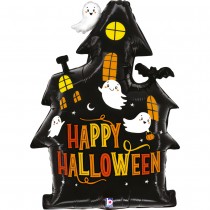 BALLON ALUMINIUM MAISON HANTÉE 53X80CM NOIR