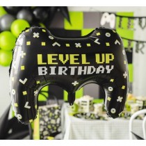 BALLON ALUMINIUM MANETTE ANNIVERSAIRE 60X45CM NOIR