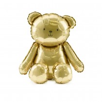 BALLON ALUMINIUM OURSON 38X42CM OR MÉTAL