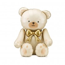 BALLON ALUMINIUM OURSON N?\'UD 75X84CM CRÈME