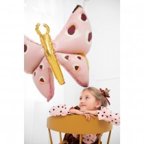 BALLON ALUMINIUM PAPILLON 110X67CM ROSE