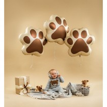 BALLON ALUMINIUM PATTE DE CHIEN 60X56CM MARRON