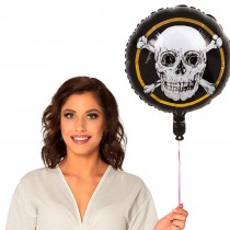 BALLON ALUMINIUM PIRATE CHIC 45CM NOIR