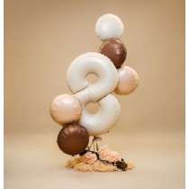 BALLON ALUMINIUM ROND 46CM NUDE SATIN