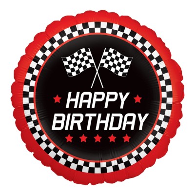 BALLON ALUMINIUM ROND ANNIVERSAIRE COURSE 46CM