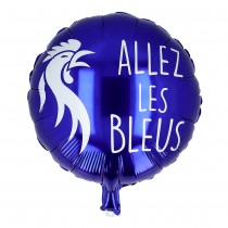 BALLON ALUMINIUM ROND BLEU COQ FRANCE 45CM