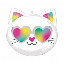 BALLON ALUMINIUM ROND CHAT COOL 43X43CM