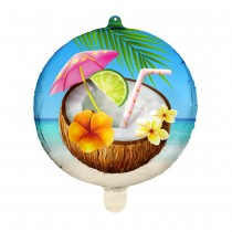 BALLON ALUMINIUM ROND COCKTAIL NOIX DE COCO 45CM