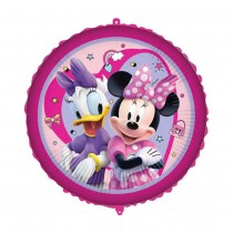 BALLON ALUMINIUM ROND MINNIE 45CM ROSE