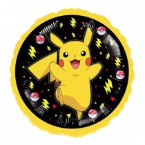 BALLON ALUMINIUM ROND POKÉMON PIKACHU 43CM NOIR