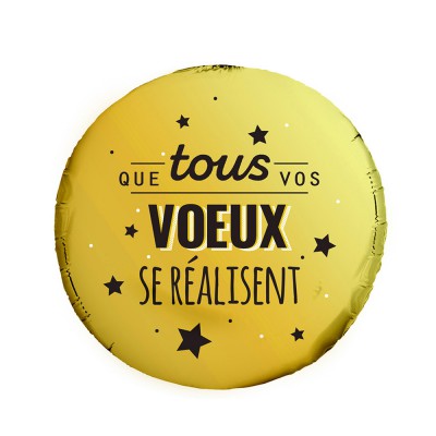 BALLON ALUMINIUM VŒUX OR 45CM