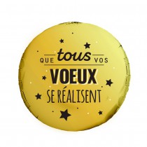 BALLON ALUMINIUM VŒUX OR 45CM