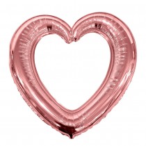 BALLON CADRE CŒUR PHOTOBOOTH 61X63CM ROSE GOLD