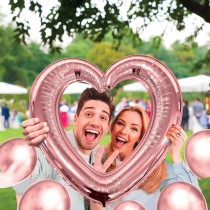 BALLON CADRE CŒUR PHOTOBOOTH 61X63CM ROSE GOLD