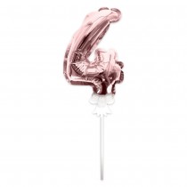 BALLON CHIFFRE 4 TIGE PAPIER GÂTEAU 15CM ROSE GOLD