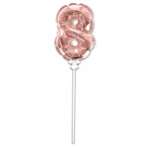 BALLON CHIFFRE 8 TIGE PAPIER GÂTEAU 15CM ROSE GOLD