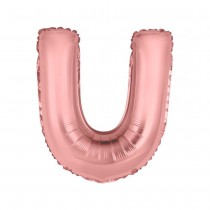 BALLON MÉTALLIQUE 36CM LETTRE U - ROSE GOLD
