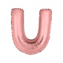 BALLON MÉTALLIQUE 36CM LETTRE U - ROSE GOLD