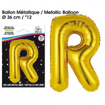 BALLON METALLIQUE OR LETTRE R