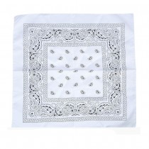 BANDANA MOTIFS PAISLEY POLYESTER BLANC ADULTE