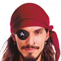 BANDANA VELOURS ROUGE BOURGOGNE PIRATE ADULTE