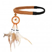 BANDEAU ATTRAPE-RÊVES PLUME PERLE HIPPIE FEMME