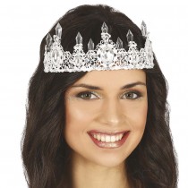 BANDEAU COURONNE MÉTALLIQUE DIAMANT ARGENT ADULTE