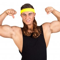 BANDEAU JAUNE AVEC CHEVEUX BRUNS