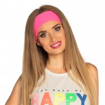 BANDEAU STRETCH RÉTRO GYM ANNÉES 80 ROSE FLUO