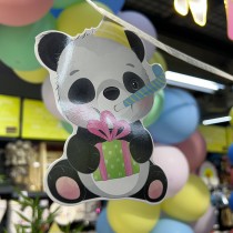 BANDEROLE PANDA 15X20CM 5M MULTICOLORE