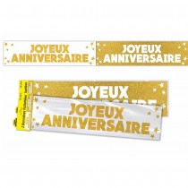 BANNIÈRE JOYEUX ANNIVERSAIRE 120CM OR