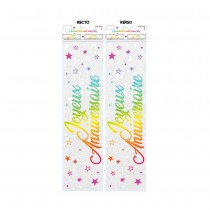 BANNIERE JOYEUX ANNIVERSAIRE METALLIQUE MULTICOLORE