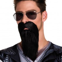 BARBE NOIRE DE BIKER ADULTE