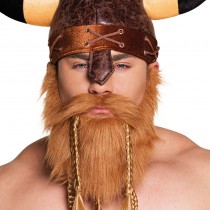 BARBE ROUSSE VIKING AVEC TRESSES