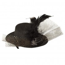 BARETTE CHAPEAU CHARLESTON NOIR