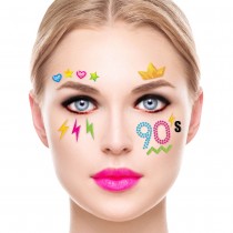 BIJOUX DE PEAU ADHÉSIF VISAGE ANNÉES 90 ADULTE