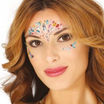 BIJOUX DE PEAU ADHÉSIF VISAGE MULTICOLORE FEMME