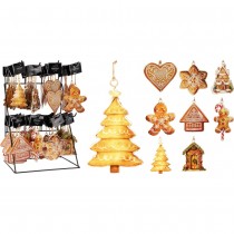 BISCUIT NOËL FER DÉCO DOUBLE FACE SUSPENSION 10CM