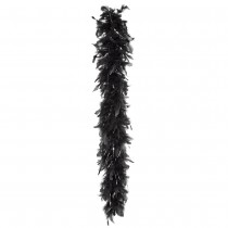 BOA PLUMES GLAMOUR 180CM 50G NOIR LAMELLES ARGENT