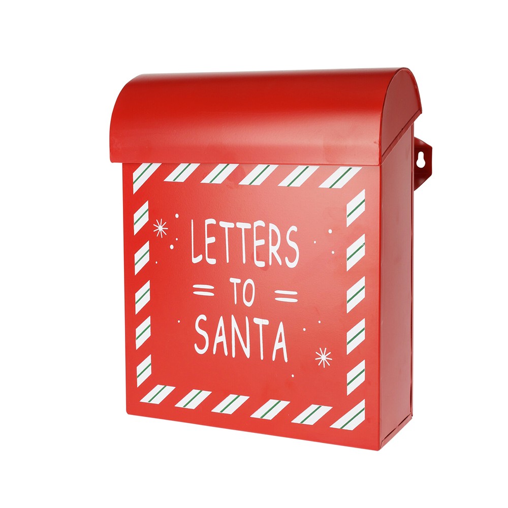 BOÎTE AUX LETTRES MÉTAL NOËL 24X10X29CM ROUGE