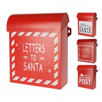 BOÎTE AUX LETTRES MÉTAL NOËL 24X10X29CM ROUGE