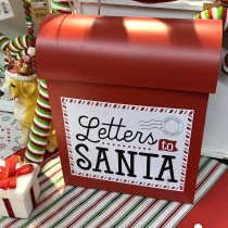 BOÎTE AUX LETTRES MÉTAL NOËL 24X10X29CM ROUGE