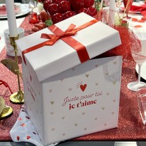BOITE CADEAU CARTON JUSTE POUR TOI 20CM BLANC