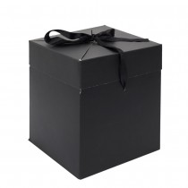 BOÎTE CADEAU CUBIQUE CARTON PLIABLE 20CM NOIR